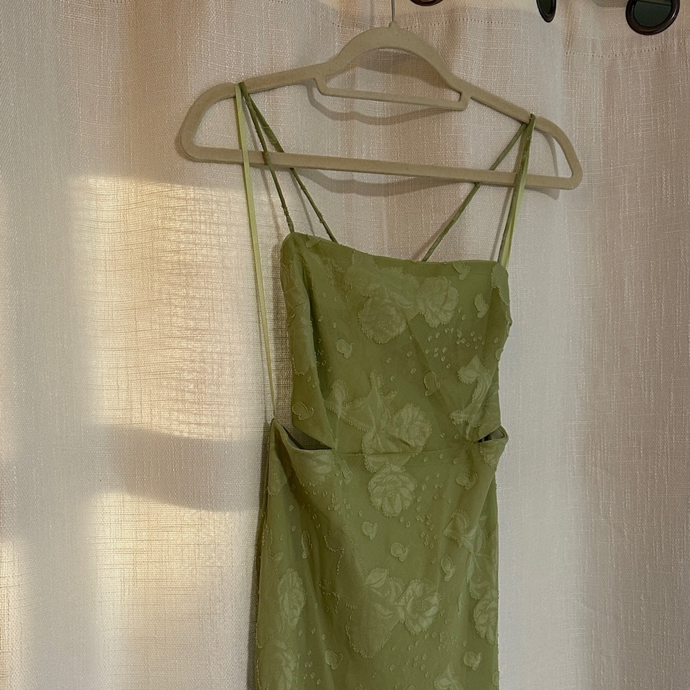 Elegant Green Floral Dress